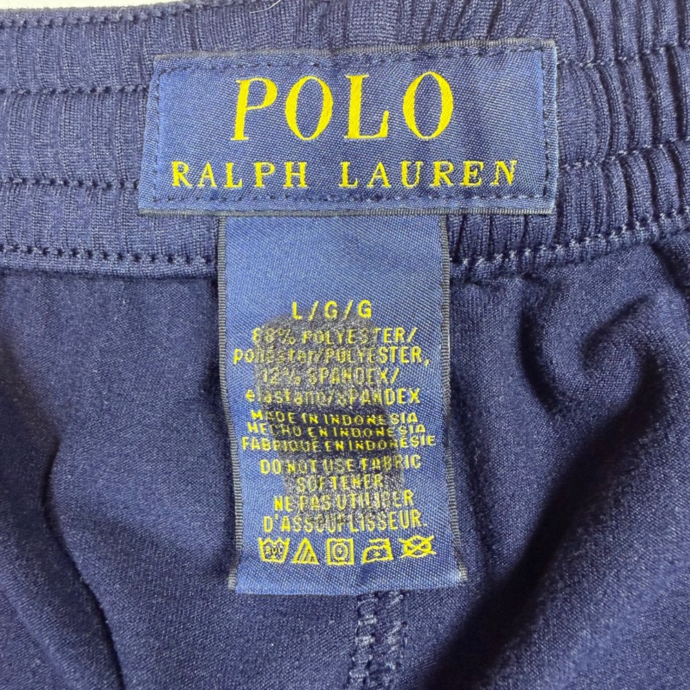 Polo Ralph Lauren Mens Navy Blue Lounge Shorts Large Pony Logo Drawstring - Picture 3 of 5